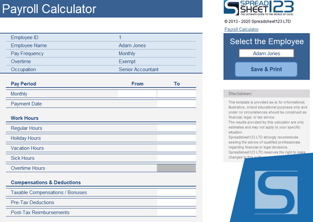 Payroll Calculator New Interface