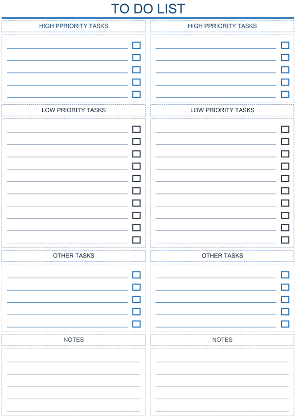 prioritized to do list printable