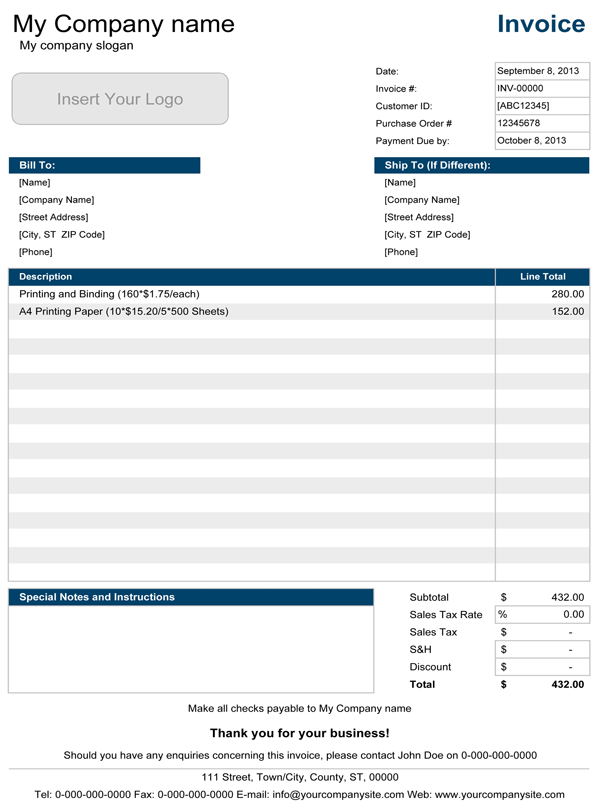 simple invoice template for excel