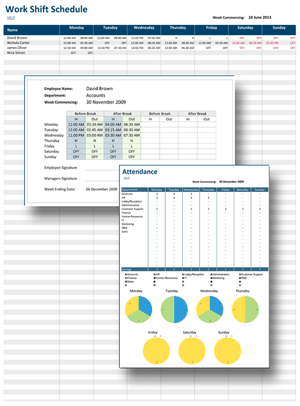 Work Shift Schedule Timetable Template For Excel