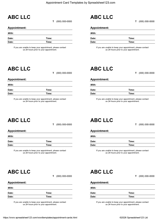 Blank Appointment Card - 8